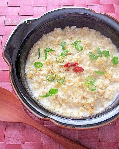 レンジで簡単!オートミールの中華粥風