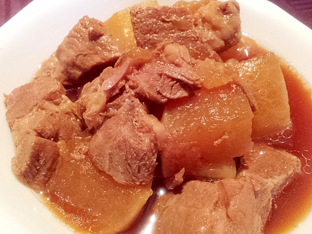 圧力鍋で❤ホロホロ豚肉とトロトロ大根の煮物