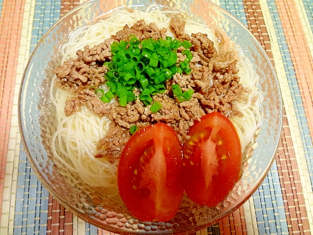 さっぱりおいしい。冷麺風そうめん