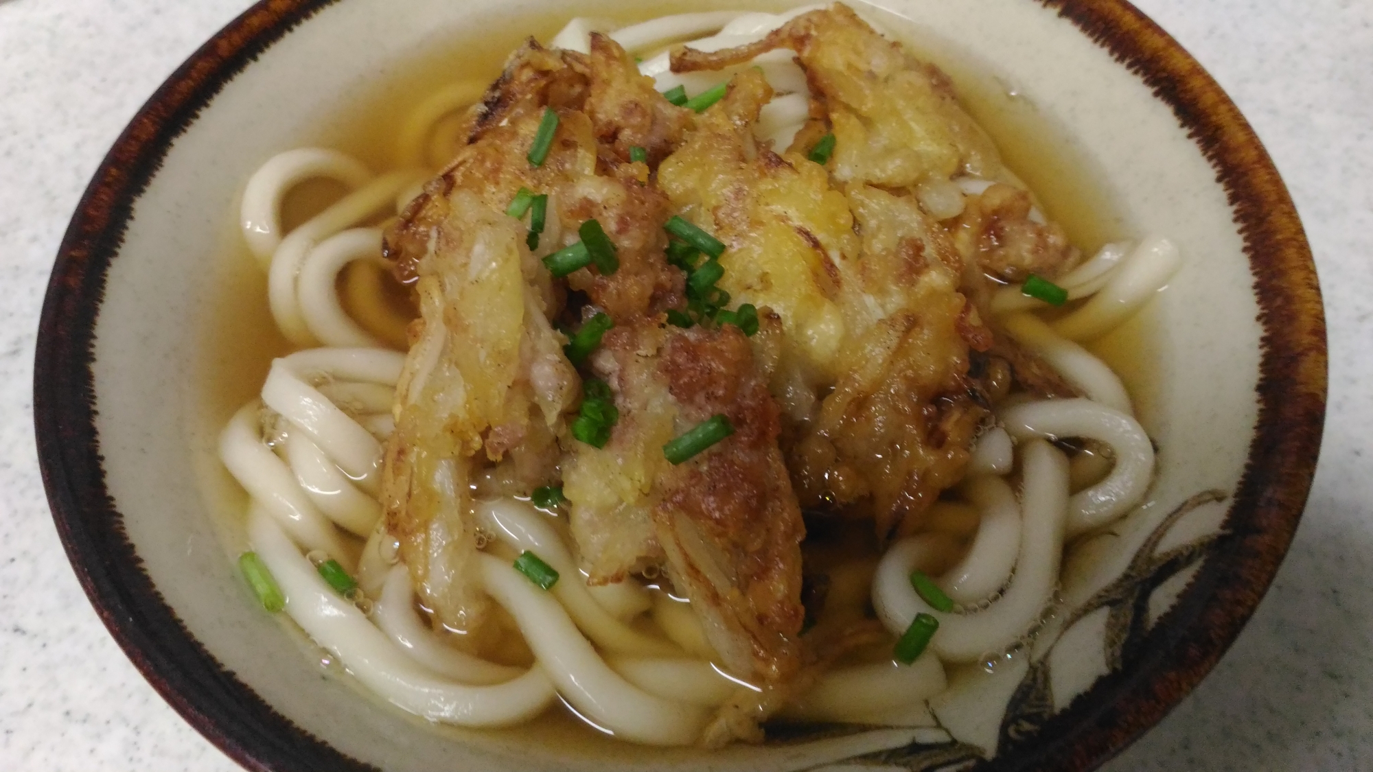 肉入りかき揚げうどん