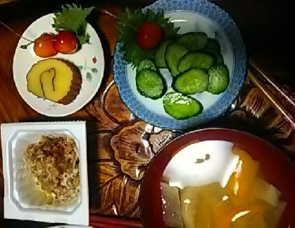 朝ご飯にヘルシー納豆、ごちそう様でした(^o^)