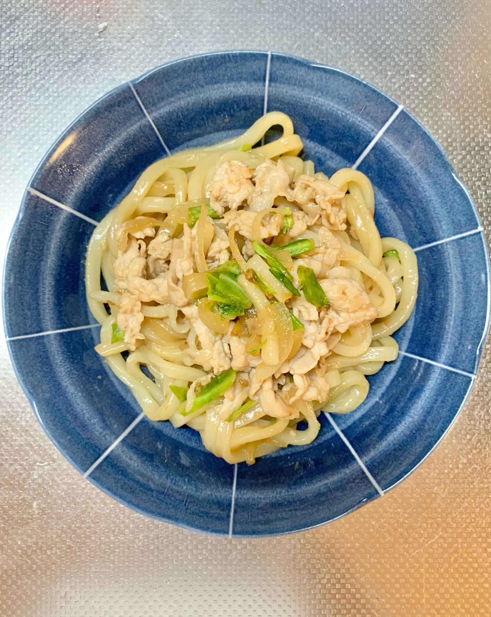 麺つゆで焼きうどん