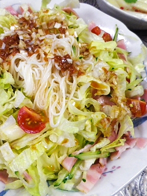 冷やし中華梅素麺サラダ