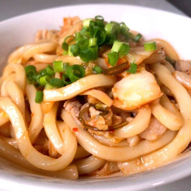 豚キムチ焼きうどん