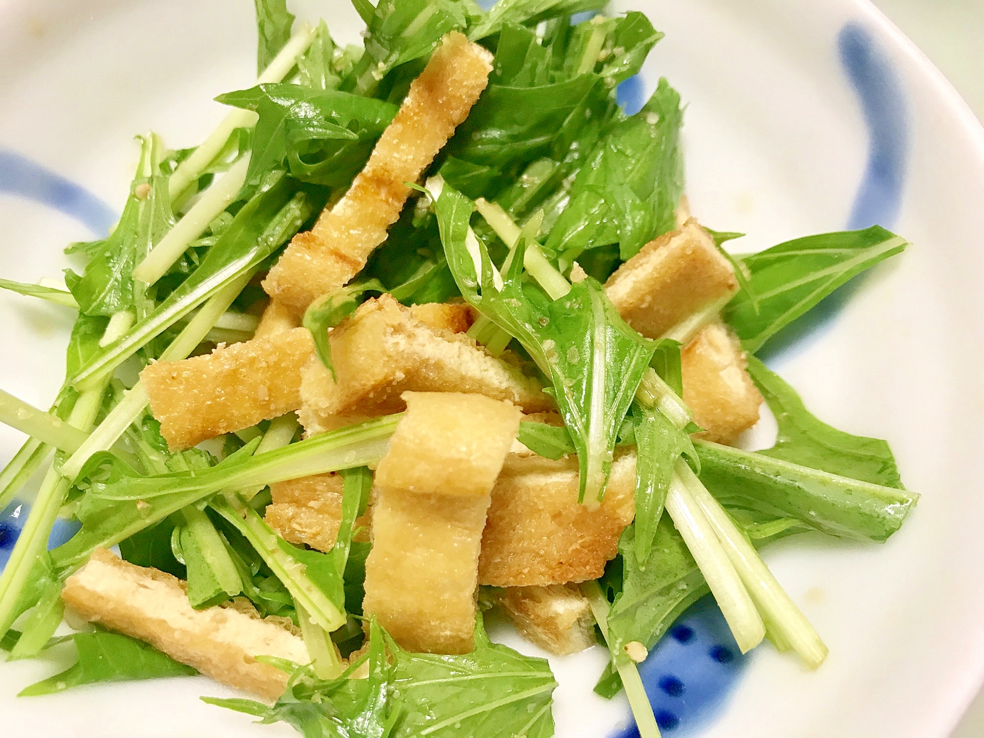 水菜と油揚げのサラダ