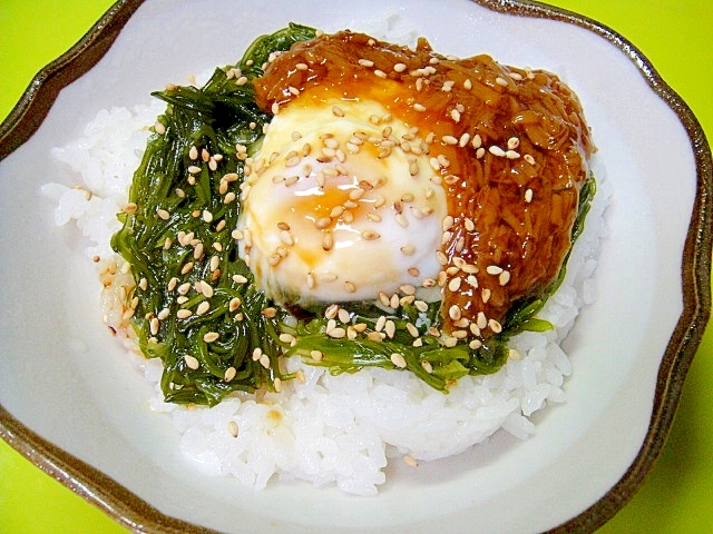 温玉のっけ❤めかぶなめたけ丼