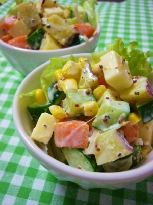 コロコロ野菜が可愛い マセドアンサラダ レシピ 作り方 By かもめのタマゴ 楽天レシピ コロコロ野菜が可愛い マセドアンサラダ レシピ 作り方 By かもめのタマゴ 楽天レシピ