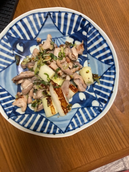 長ねぎと鶏胸肉の塩味焼き鳥風炒め☆お弁当のおかず