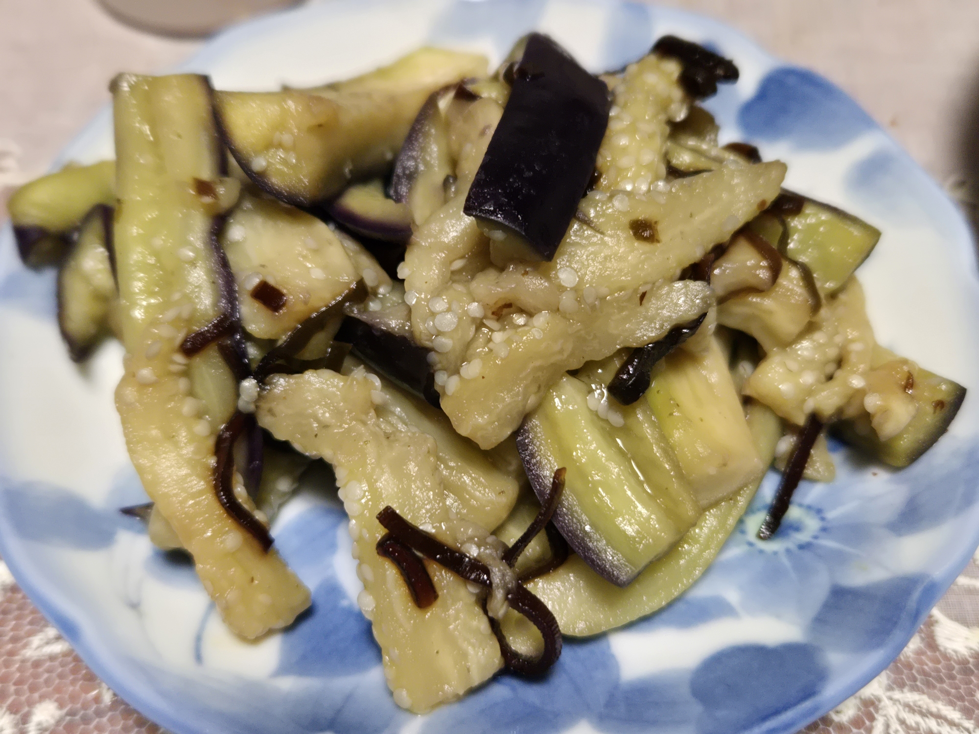 ナスの塩昆布和え