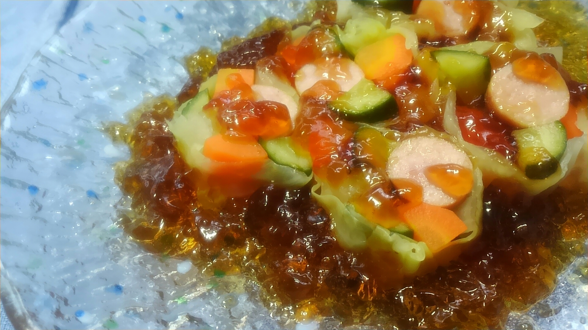 冷製野菜のコンソメ煮とポン酢ジュレ☆
