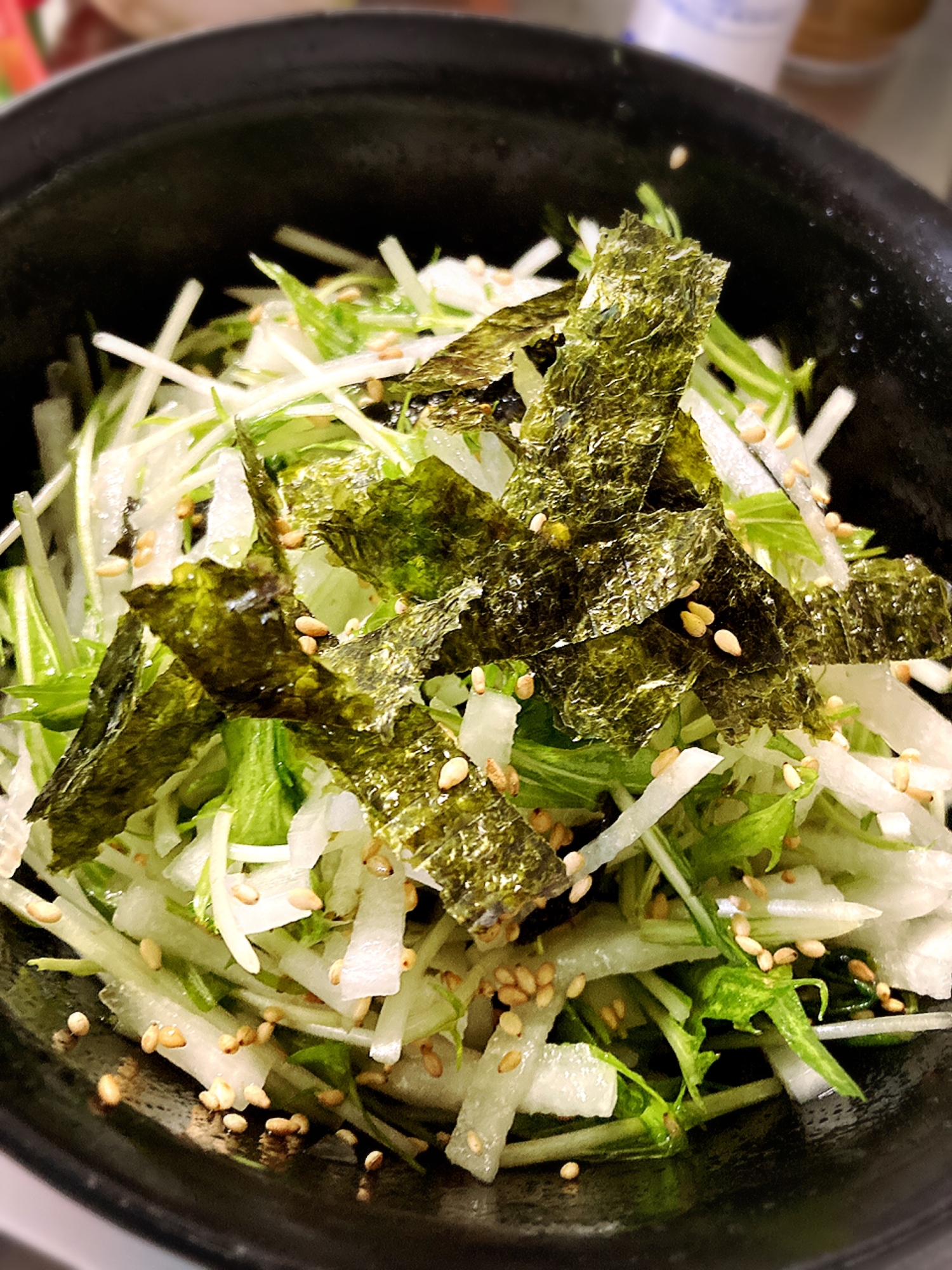 シャキシャキ✩水菜と大根のサラダ