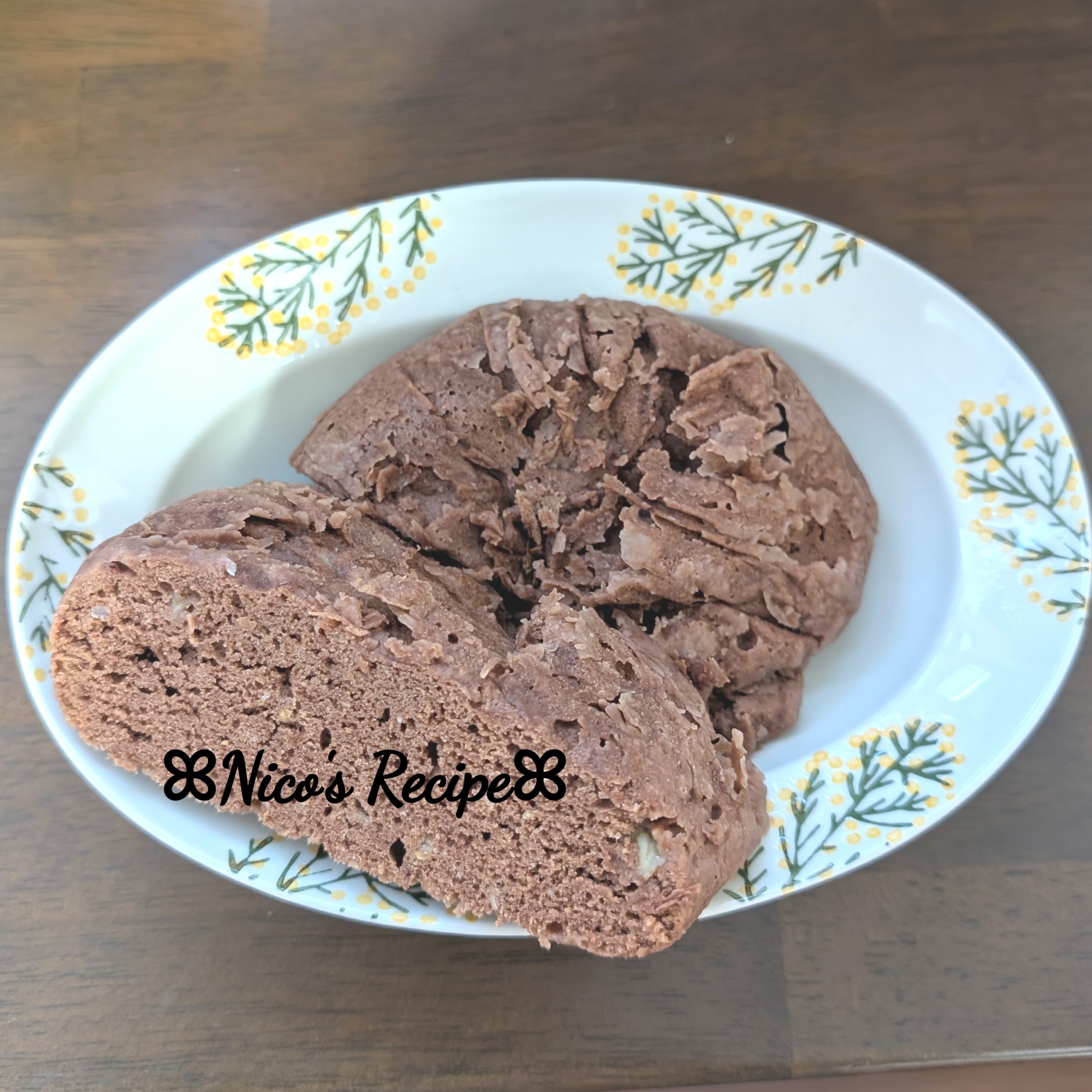 洗い物不要・バナナココア米粉蒸しパン