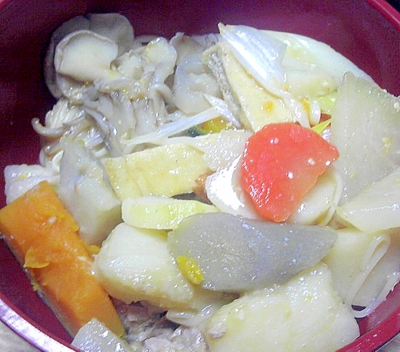 野菜たっぷり味噌風味の半生素麺