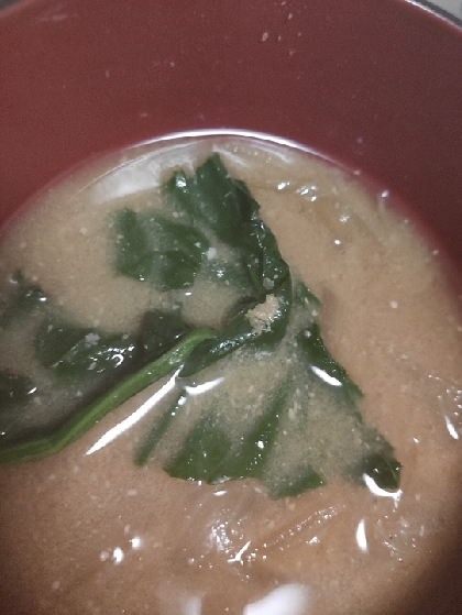 野菜ジュースが隠し味　☆　冷凍ほうれん草の味噌汁