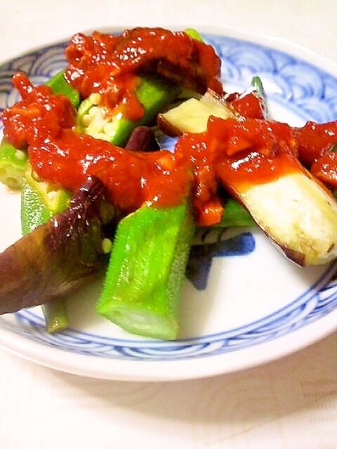 市販のソースで！焼き野菜のトマトソースがけ