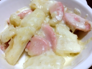 じゃがいもと魚肉ソーセージのチーズ焼き レシピ 作り方 By Chako07 楽天レシピ