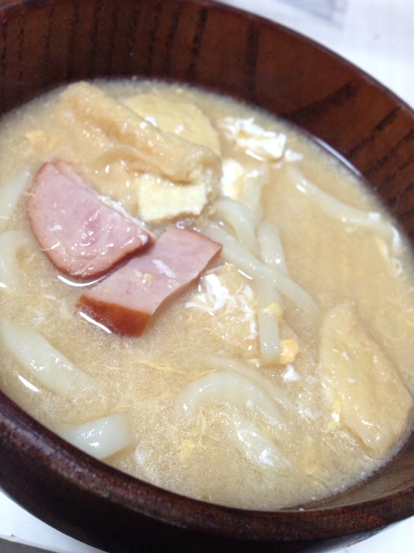 焼き豚と揚げの卵うどん