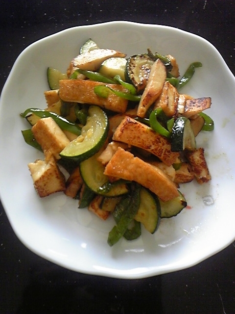 厚揚げと野菜炒め