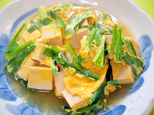 高野豆腐とニラの卵とじ