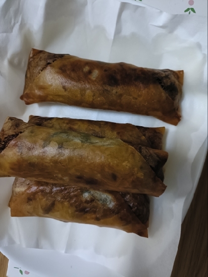 はんぺんとカニカマの焼き春巻き