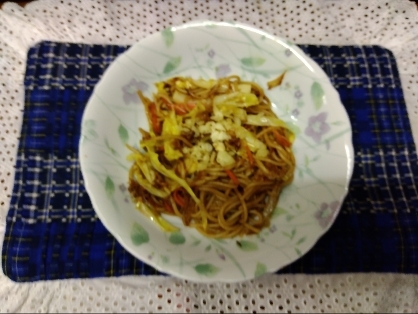 春キャベツたっぷり焼きうどん！