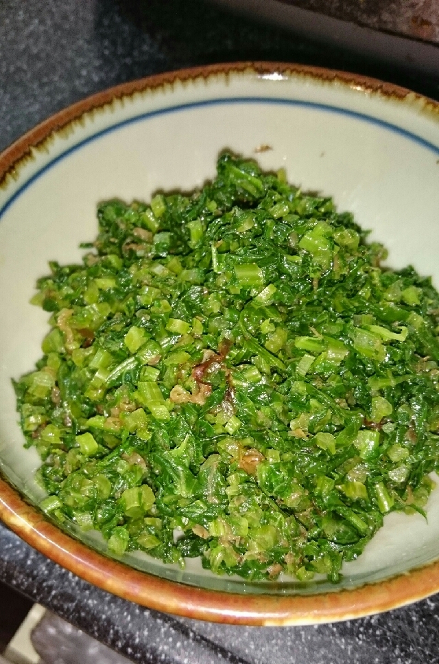 大根の葉の鰹節炒め!