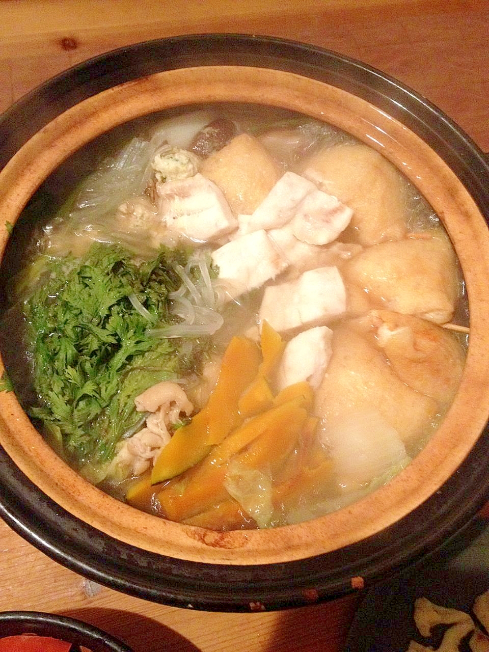 鶏団子とかわはぎの水炊き