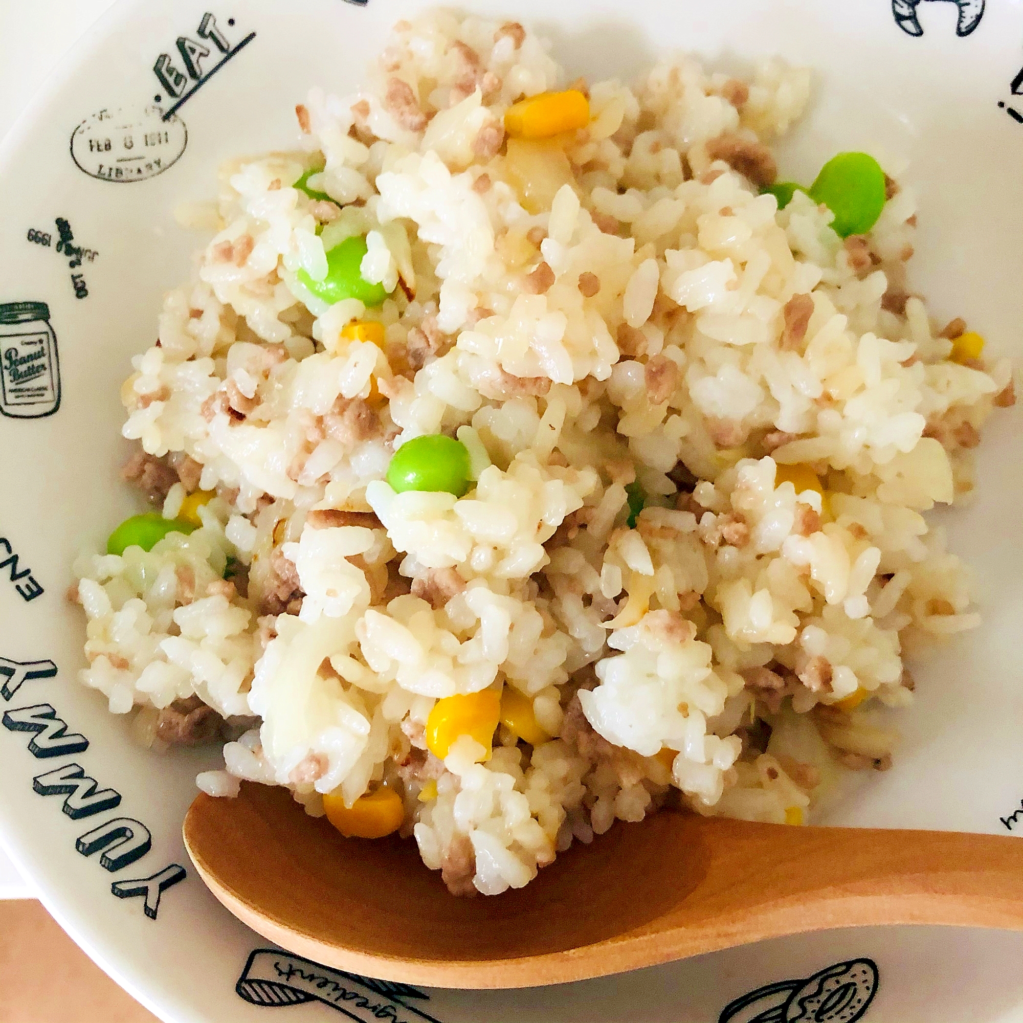 枝豆とコーンのチャーハン