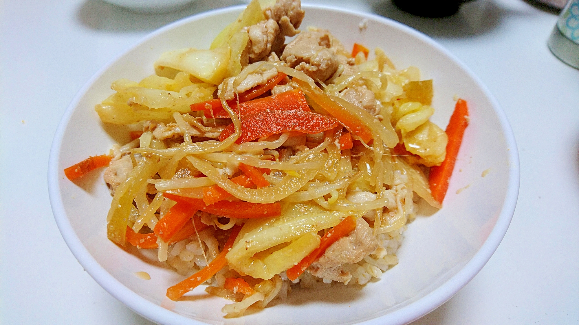 水炒めでヘルシー⭐蒸ししゃぶ丼