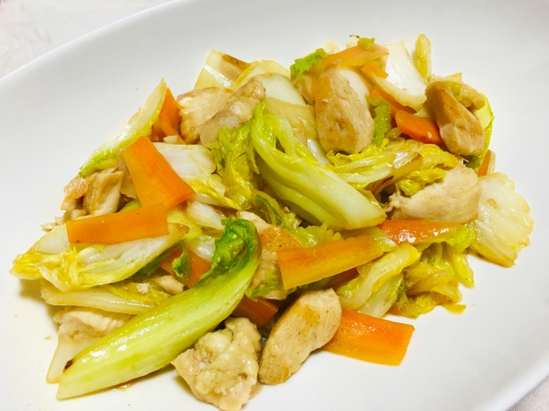 ご飯もお酒も進む 鶏むね肉の白菜人参中華炒め レシピ 作り方 By Kuuuma 楽天レシピ