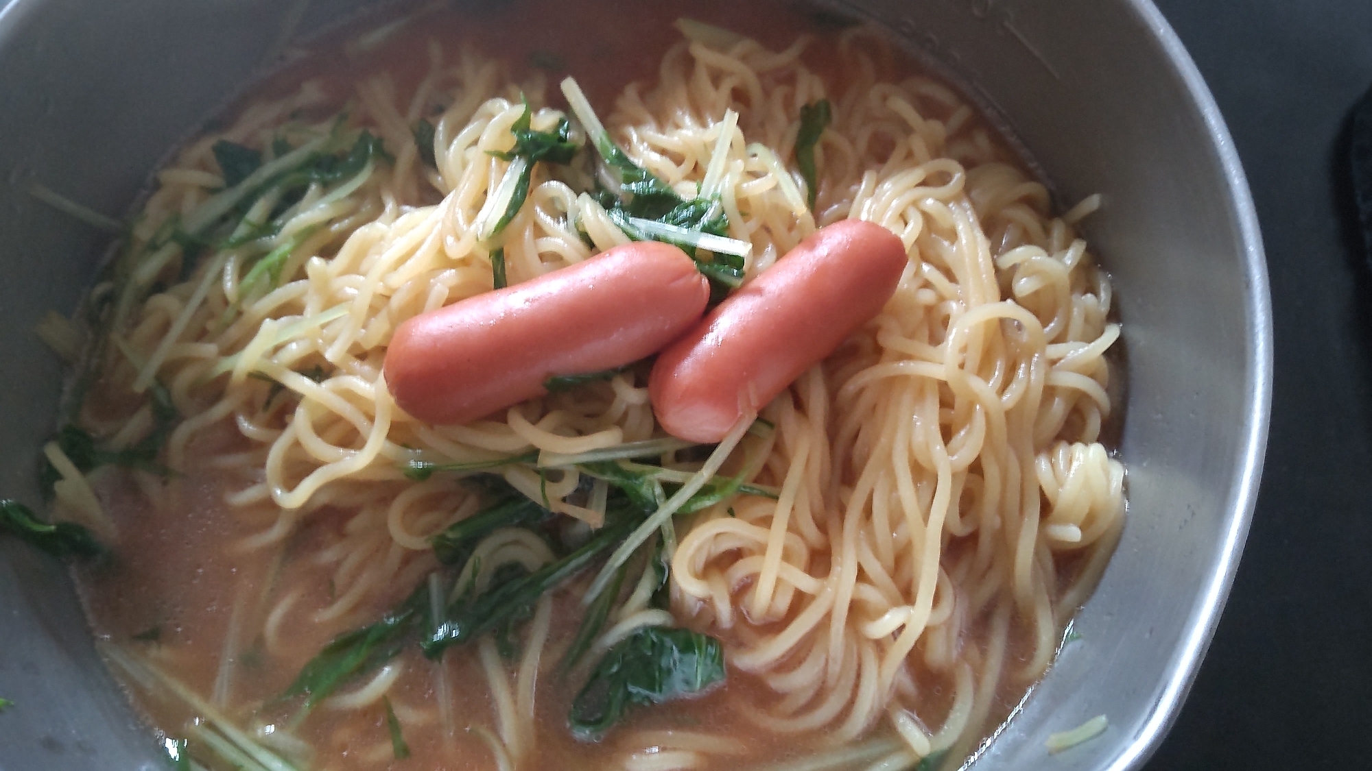 ウインナー水菜ラーメン