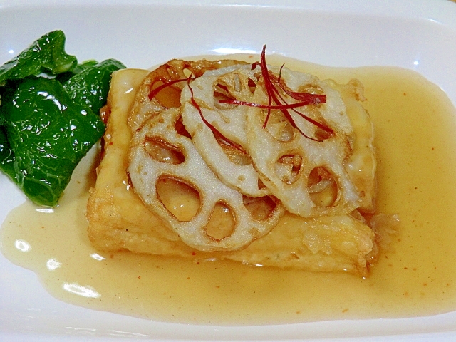 食感が楽しい 揚げ出し豆腐とレンコンあんかけ レシピ 作り方 By サクラノカタライ 楽天レシピ 食感が楽しい 揚げ出し豆腐とレンコンあんかけ レシピ 作り方 By サクラノカタライ 楽天レシピ