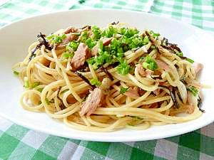 簡単★ツナと塩昆布の和風パスタ