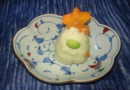 枝豆とにんじんで可愛い(o^ O^)シ彡☆クリスマスツリー✨good idea賞✨✨見栄え抜群のレシピに感動しました