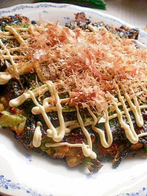 海と山の旨みたっぷり♪カリカリもっちりお好み焼き