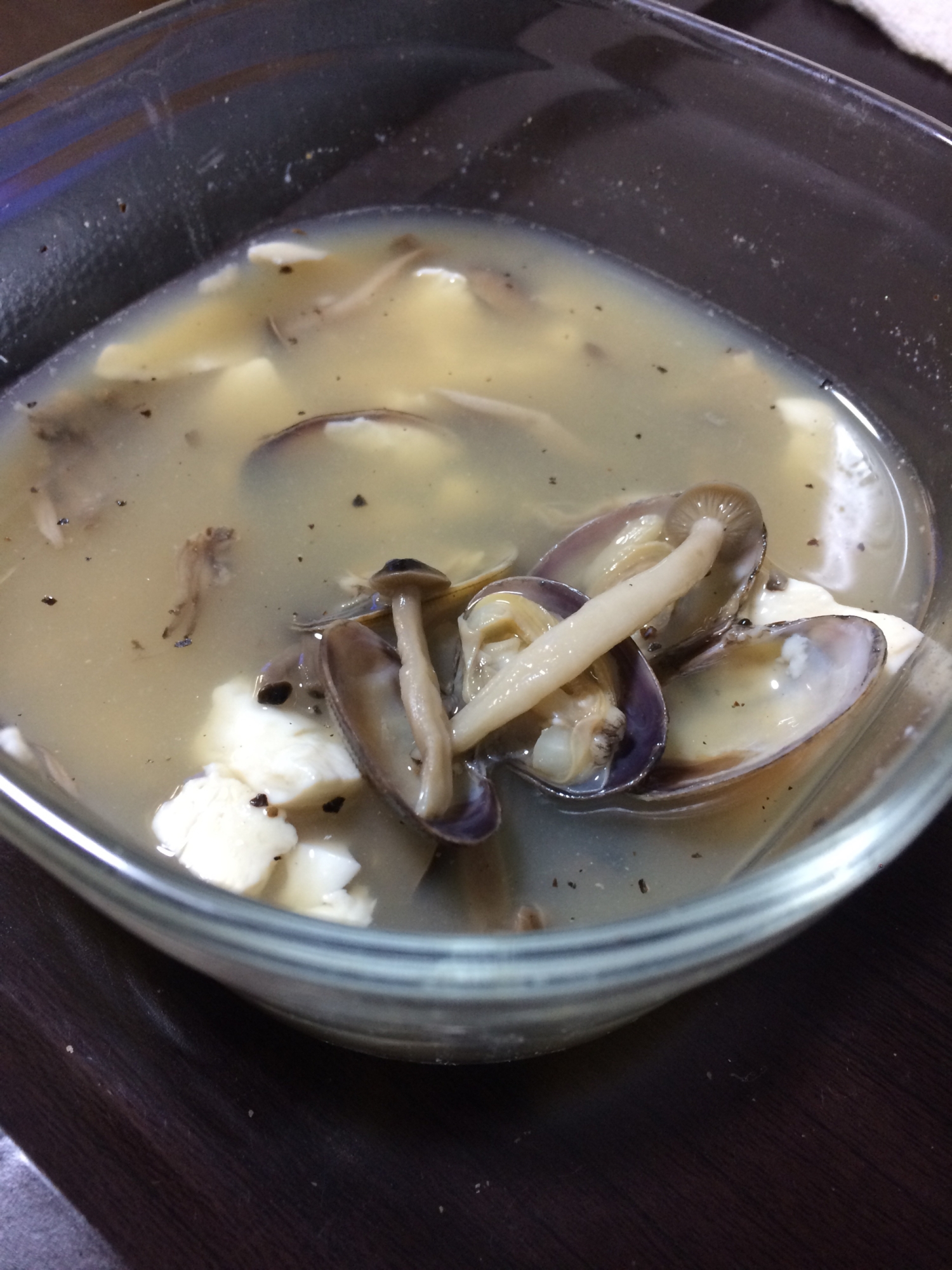 アサリの豆腐スープ