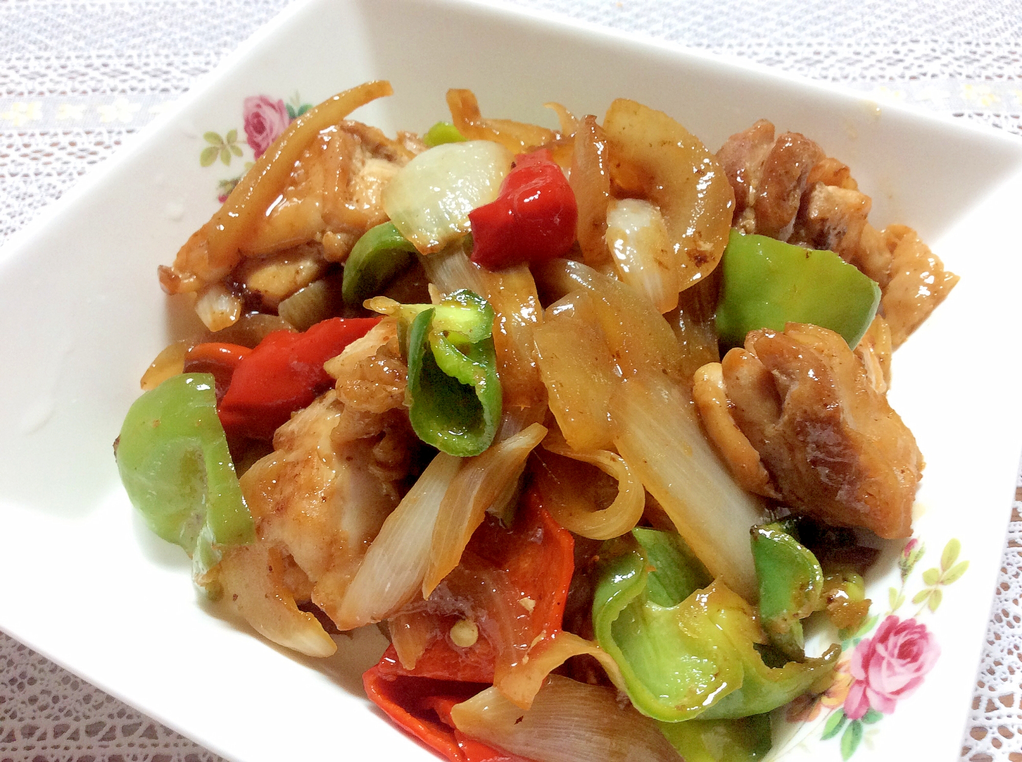 旨辛♡鶏肉とピーマンのコチュジャン炒め