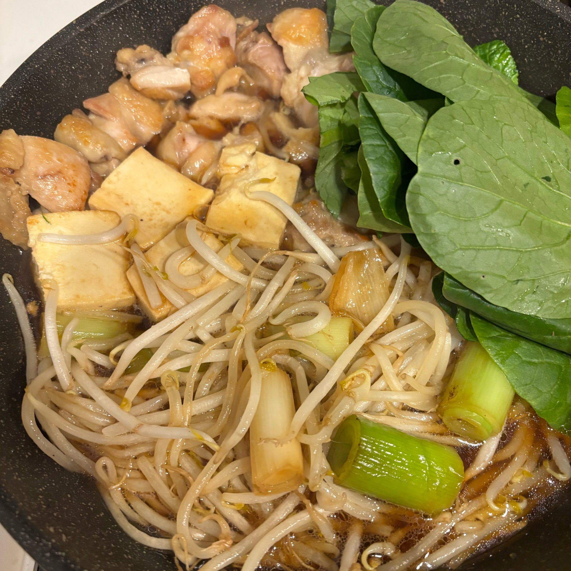 小松菜かしわすき焼き
