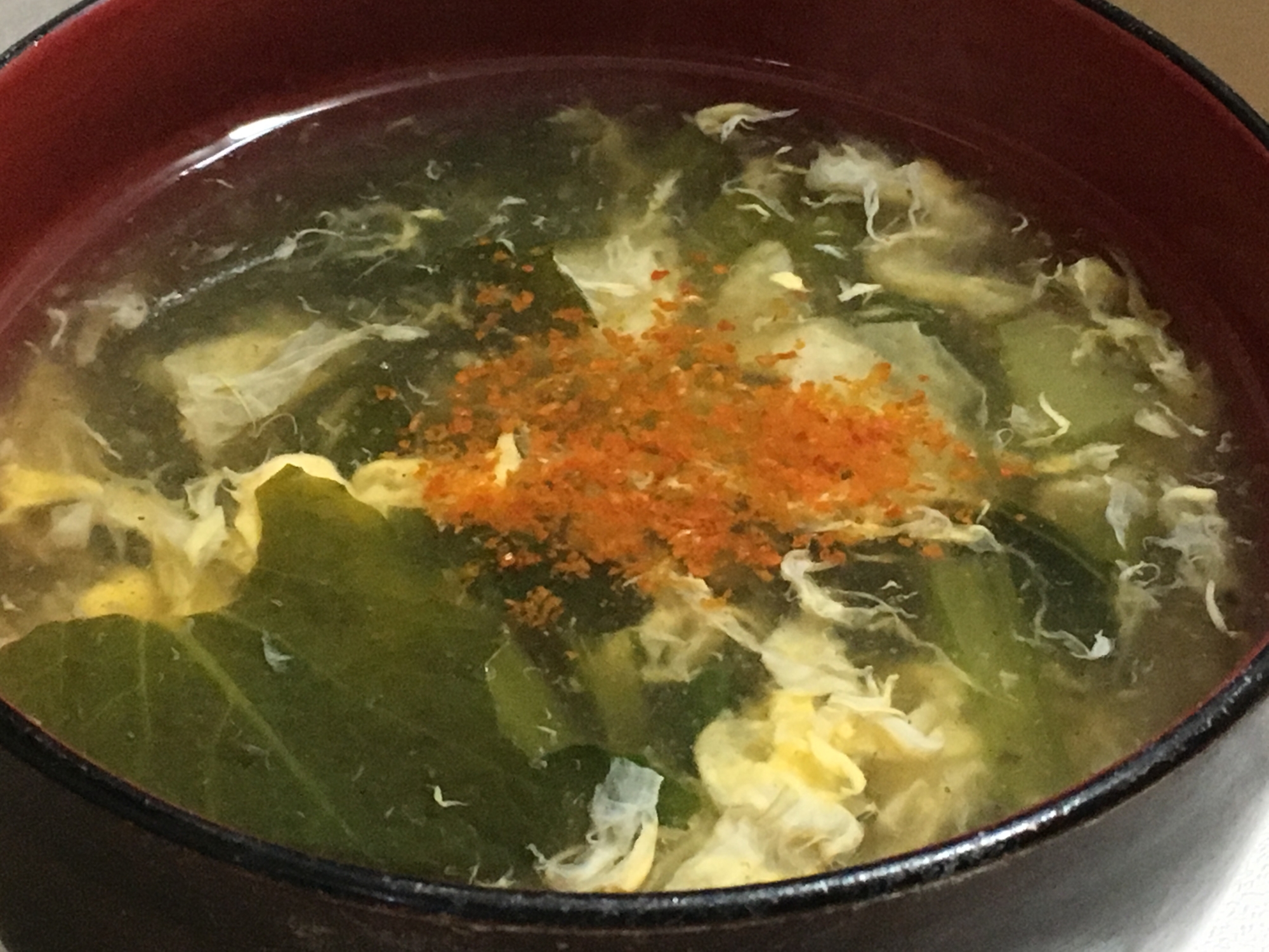 【簡単】小松菜と卵の和風スープ
