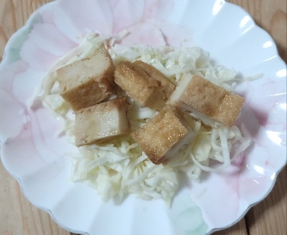 キャベツと食べる♡厚揚げの照りマヨ焼き