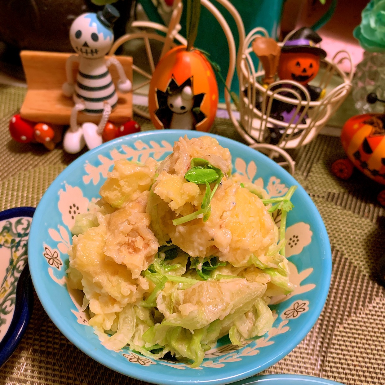 しらすとサラダ豆と緑野菜のポテトサラダ