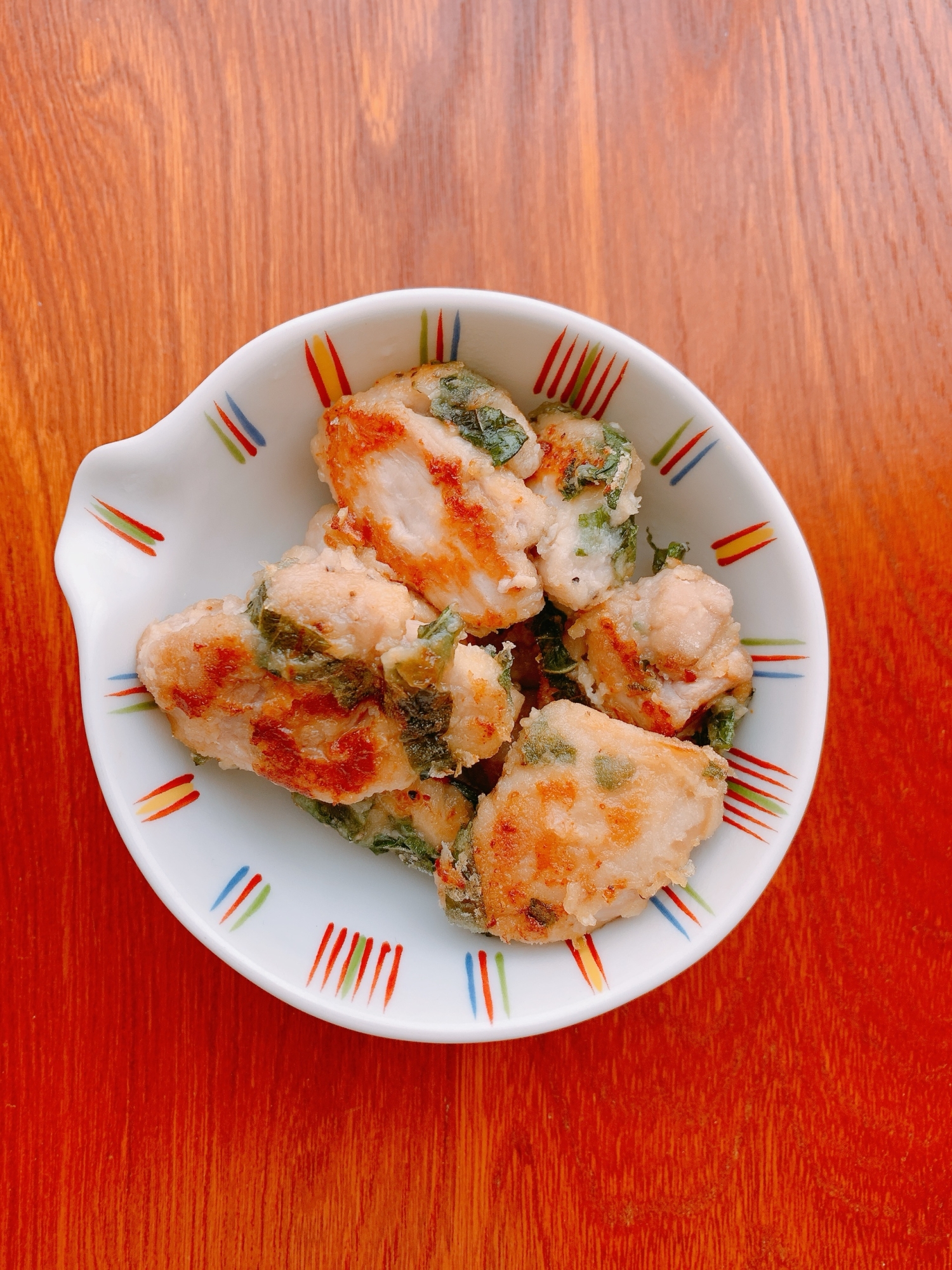 フライパンで焼く♪米粉の青じそ唐揚げ風