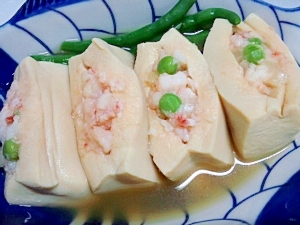 見た目もキレイ!高野豆腐のえび詰め