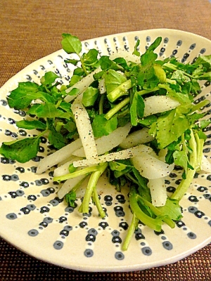 クレソンと梨の さっぱりサラダ レシピ 作り方 By ぷう Pou 楽天レシピ