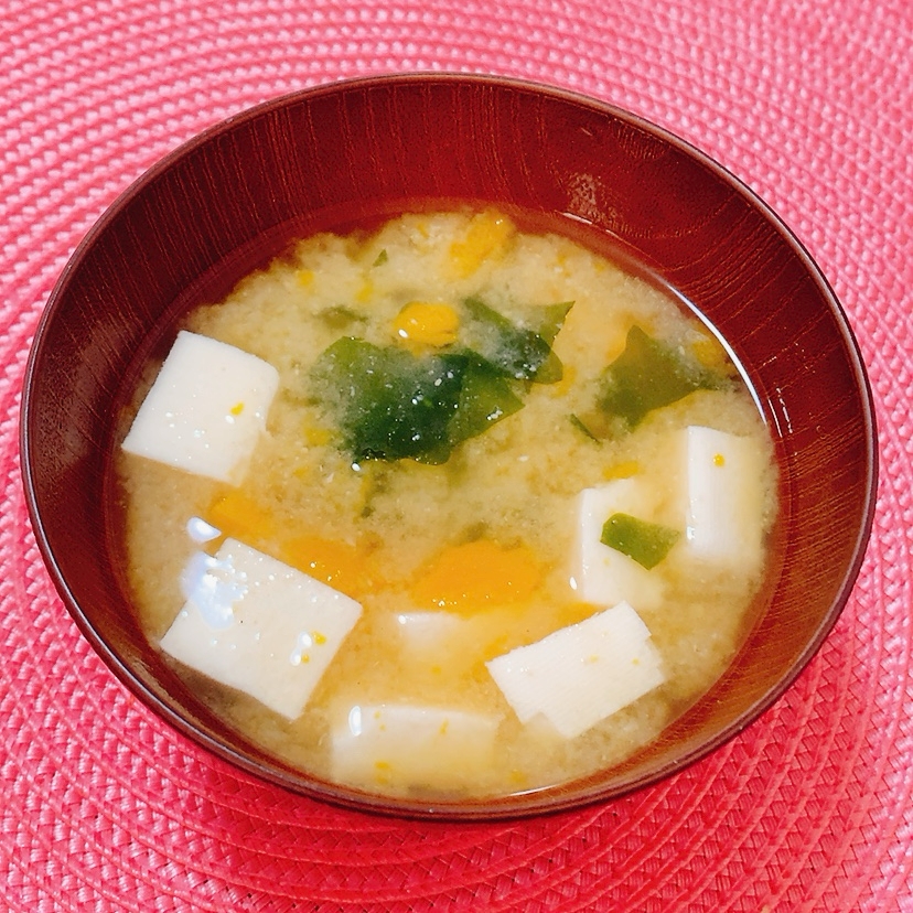 かぼちゃ豆腐のお味噌汁✧˖°