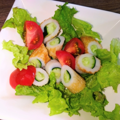 きゅうりin竹輪とレタスのサラダ