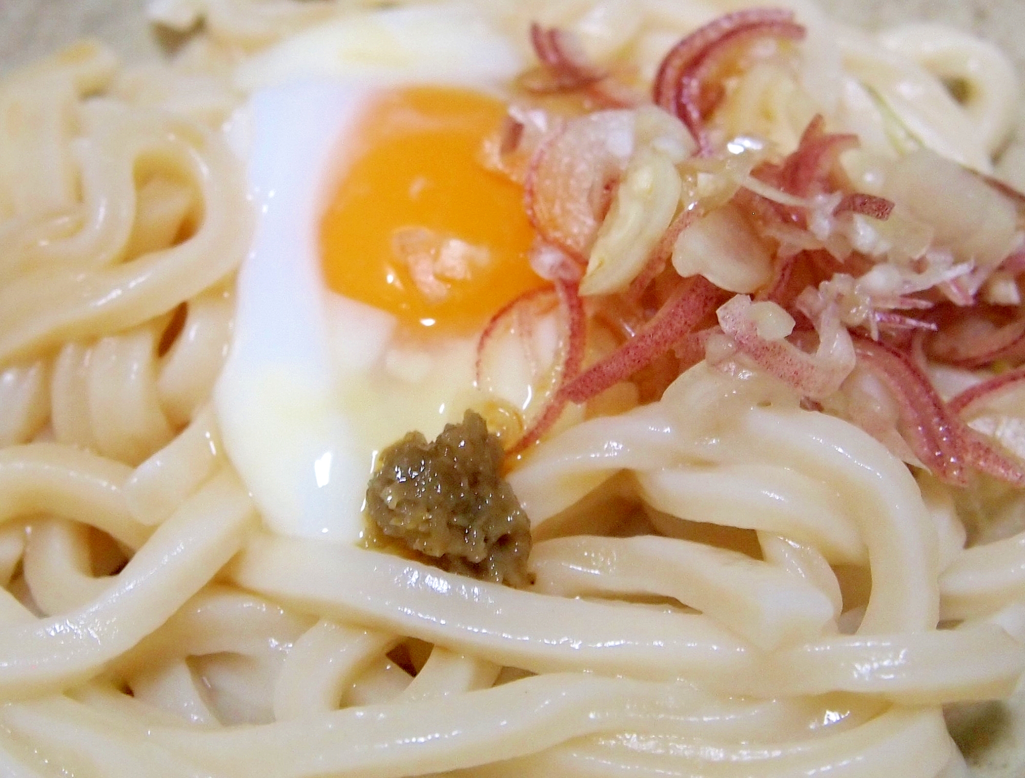 柚子胡椒風味で♪みょうがと卵のレンチンうどん