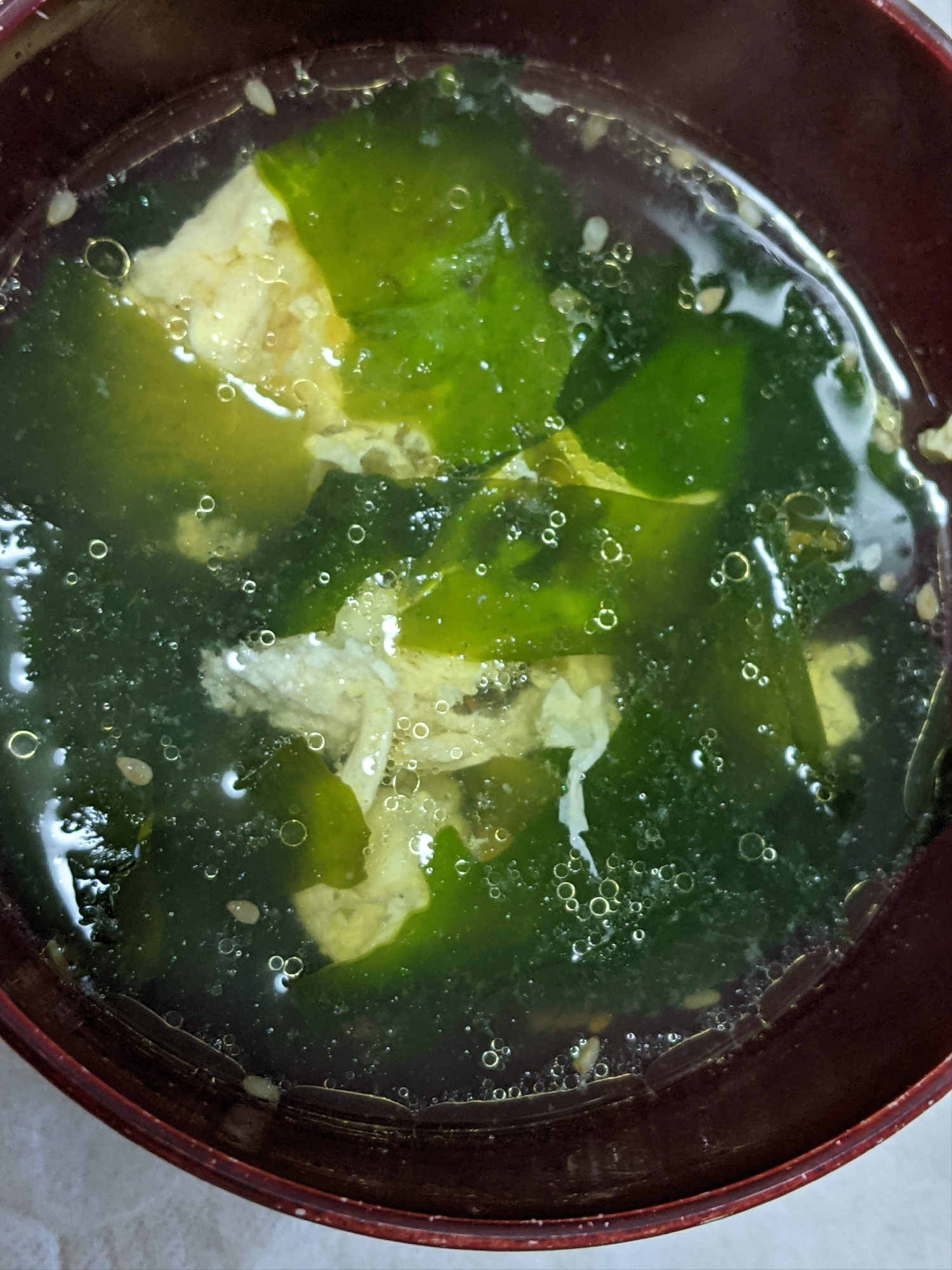 わかめと卵のスープ