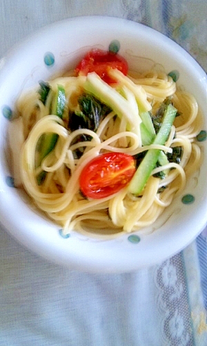 夏野菜と青じそのスパゲティー