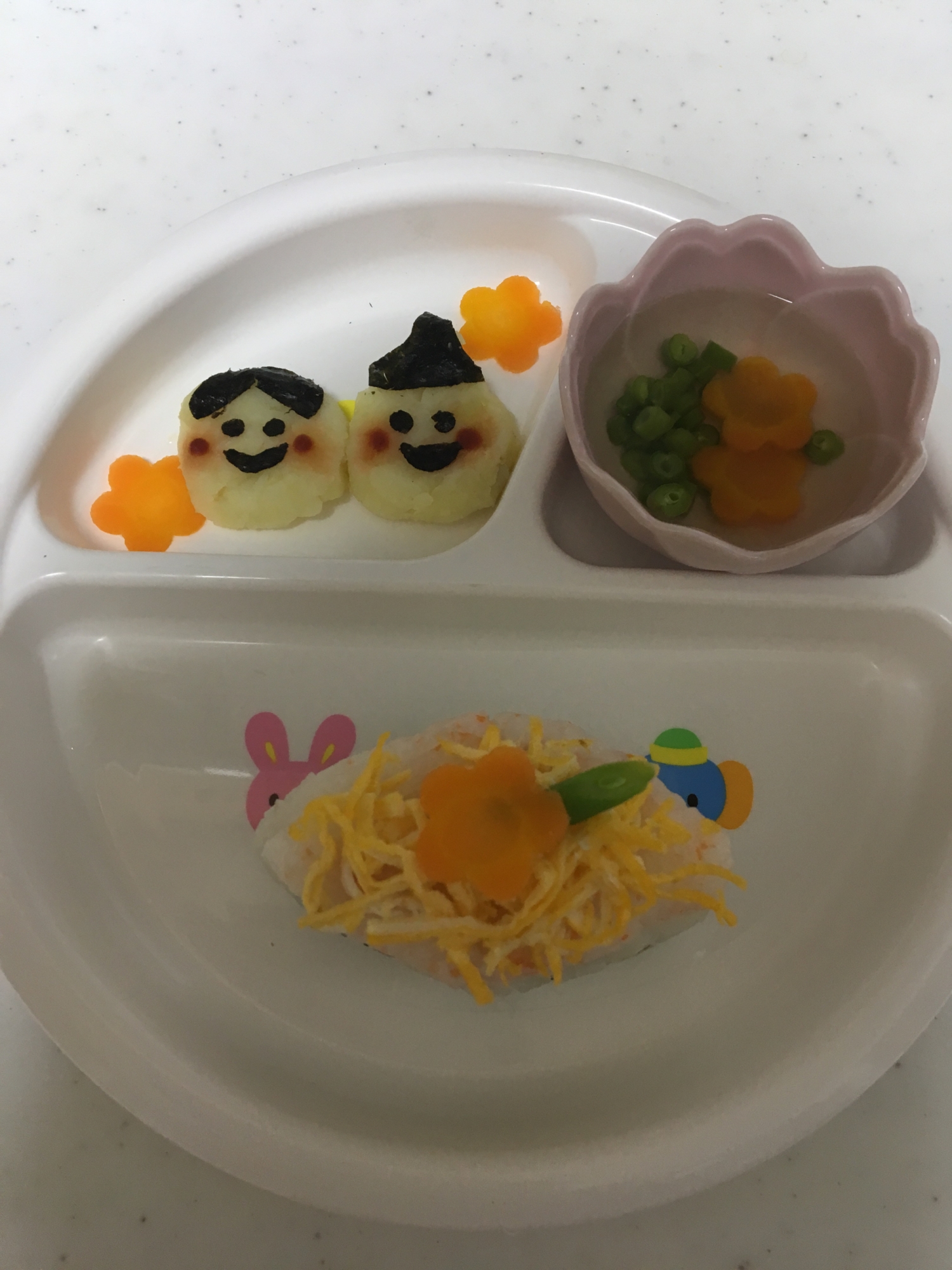 離乳食後期☆お粥とスープで☆ひな祭り(*^^*)